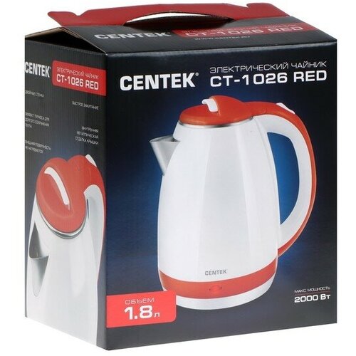 Чайник электрический Centek CT-1026 RED 18 л 2000 Вт бело-красный 255400₽