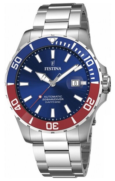 Наручные часы FESTINA Automatic, синий, серебряный