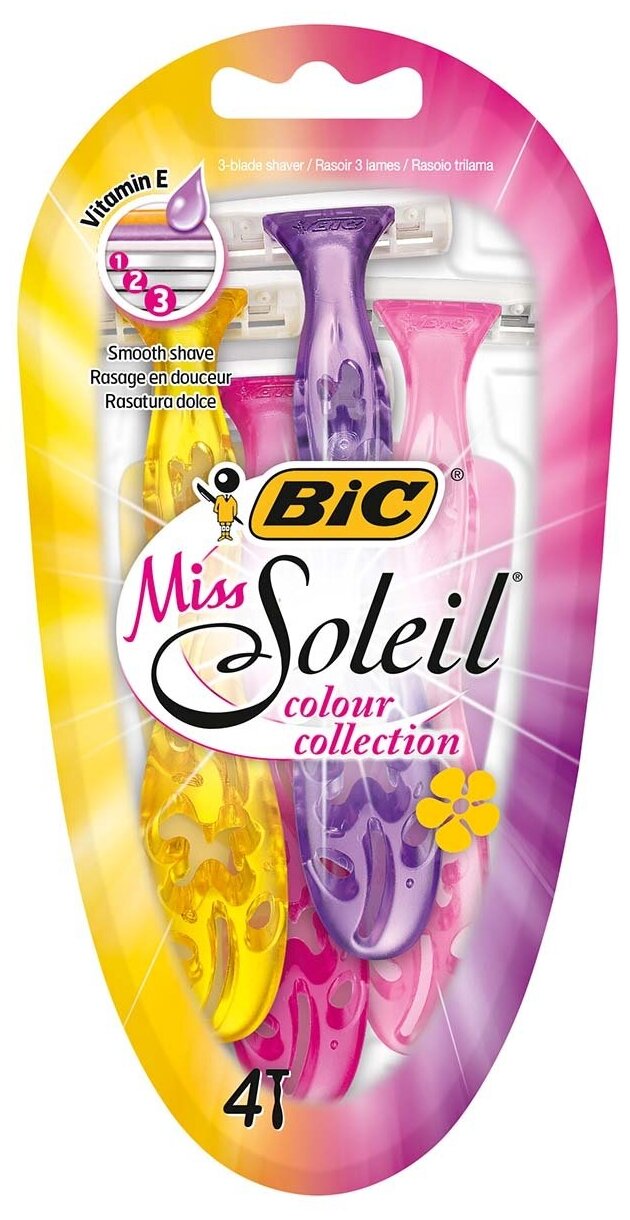 Bic Бритвенный станок Miss Soleil Colour Collection упаковка из 4 шт