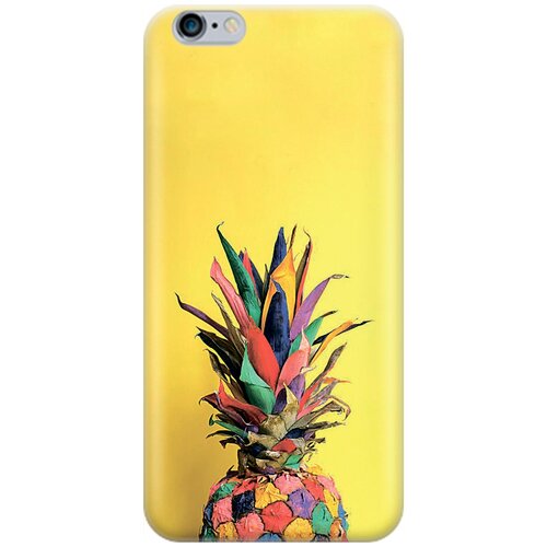 фото Ультратонкий силиконовый чехол-накладка для apple iphone 6s / 6 с принтом "ананас на желтом" gosso