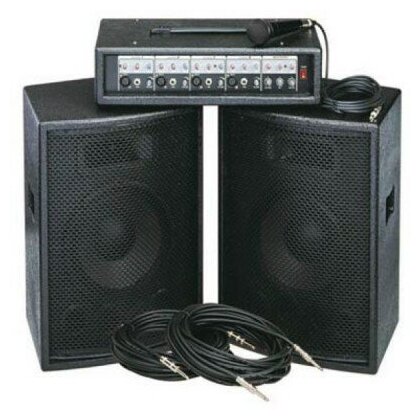 ZH0602D12LS Комплект акустической системы, микшер, микрофон, кабели, 2х200Вт, Soundking