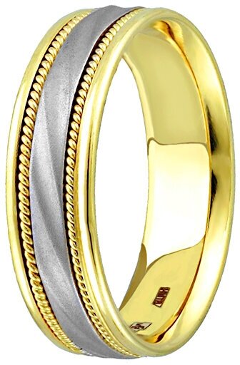 Кольцо обручальное Юверос, желтое золото, 585 проба, родирование