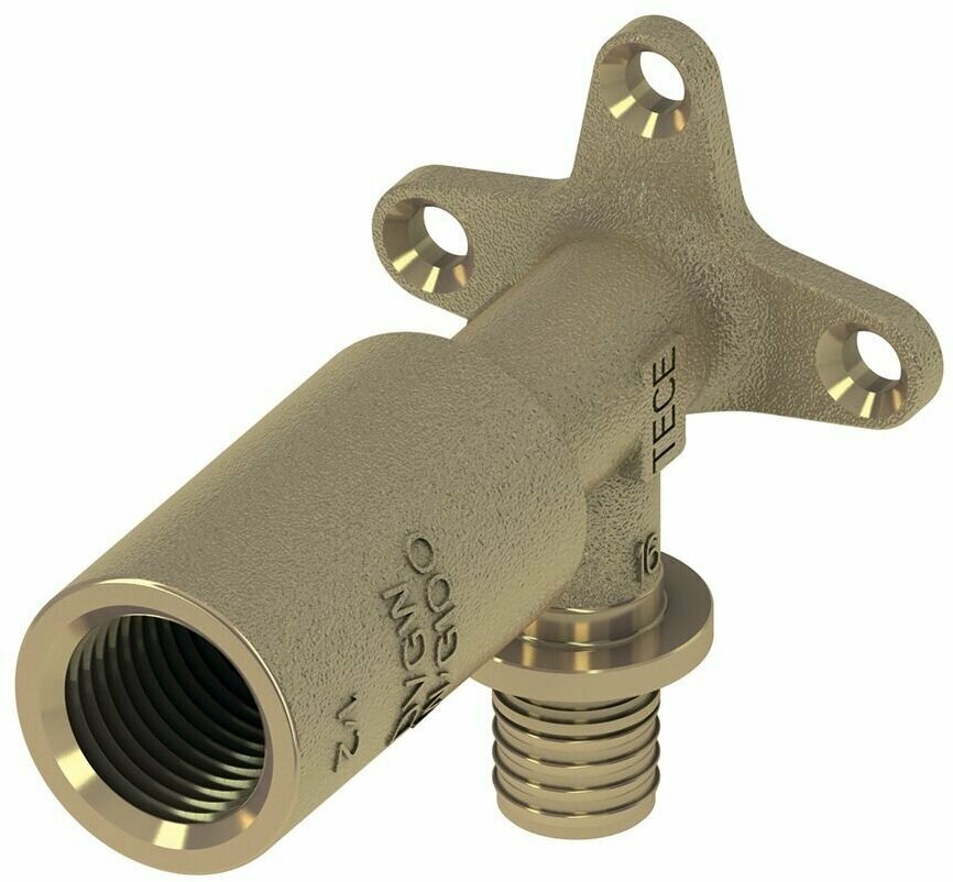 фото Аксиальное соединение угловое с креплением удлиненный (водорозетка) 16х1/2 TECE