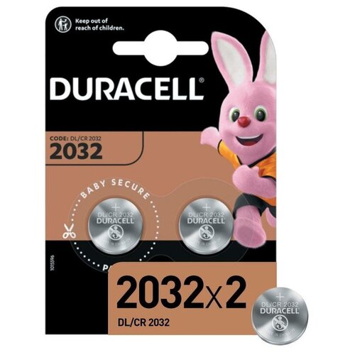 Элемент питания литиевый CR 2032-2BL (блист.2шт) (20/200/29400) Duracell Б0037273 ( 8 упак.) батарея duracell lr20 2bl plus