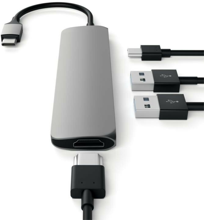 USB-концентратор Satechi Slim Aluminum Type-C Multi-Port Adapter 4K разъемов: 4