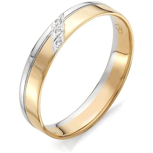 фото Алькор кольцо с бриллиантами из красного золота 12386-100, размер 16