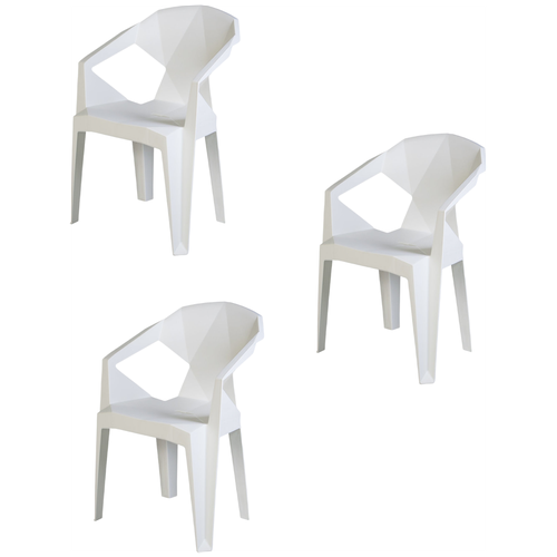 Набор садовых стульев EPICA белый 3 шт. для дачи, дома, Divan24 беллуно диван
