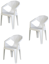Набор садовых стульев EPICA белый 3 шт. для дачи, дома, Divan24