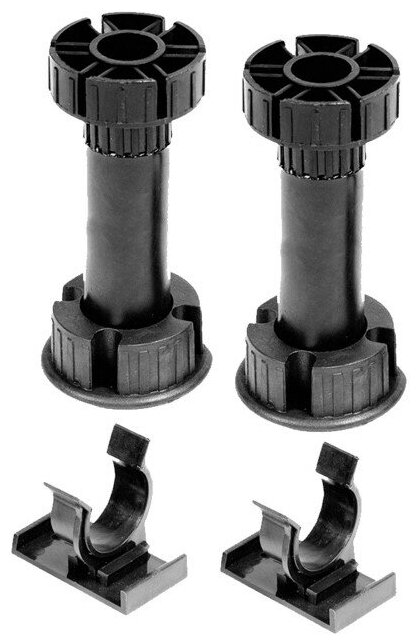 Цокольная ножка Tech-Krep Н150 /145-165/ мм черная комплект 2 шт. с 1 клипсой 129972