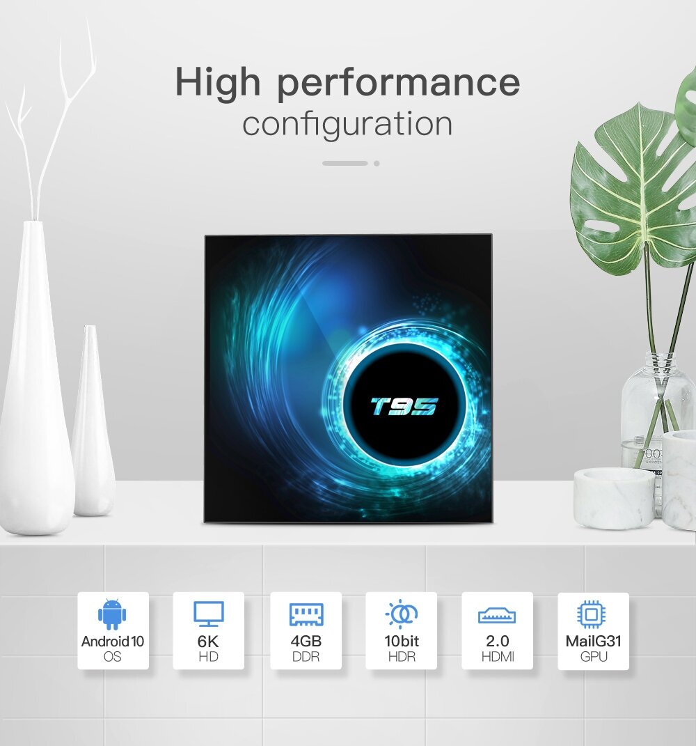 Android 10 T95 Smart TV Box Youtube HD 6K 2,4G и 5G Wifi 2 ГБ 128 ГБ Google Voice Assistant Bluetooth ТВ-ресивер Медиаплеер — фото 10