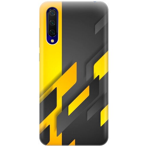 фото Ультратонкий силиконовый чехол-накладка для xiaomi mi 9 lite / cc9 с принтом "черно-желтая абстракция" gosso
