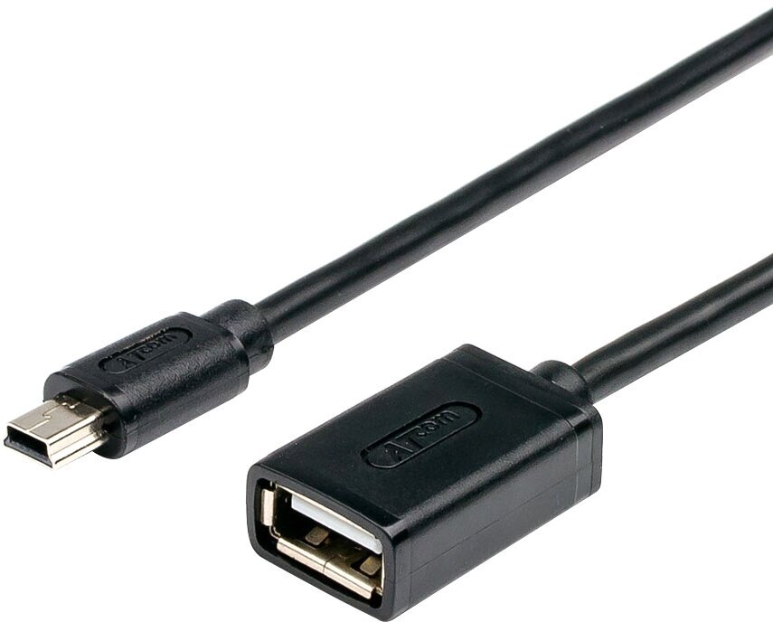 Кабель 0.1 m, ATCOM, USB(Af) <=> miniUSB OTG