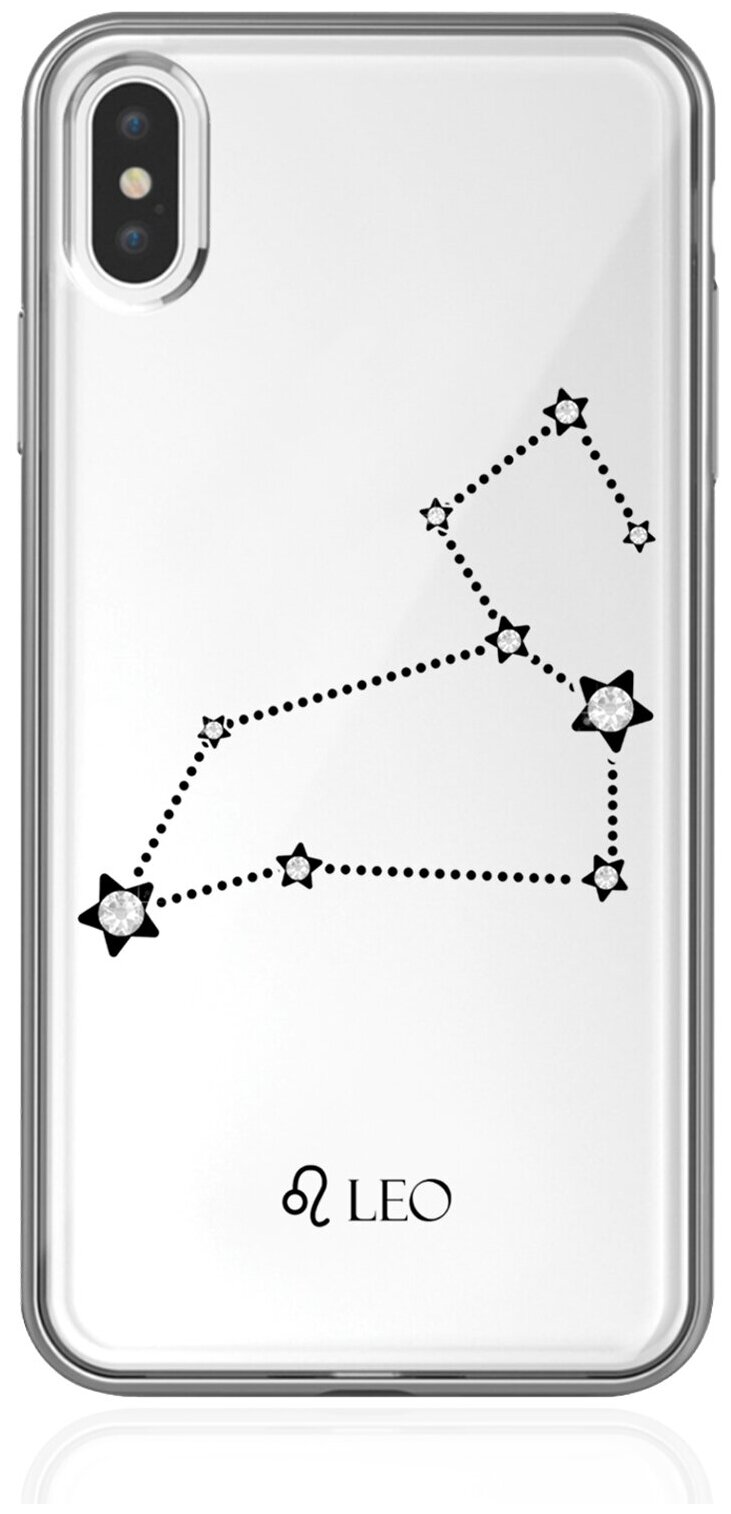 Прозрачный силиконовый чехол с кристаллами Lux для iPhone XS Max Знак зодиака Лев Leo для Айфон 10С Макс