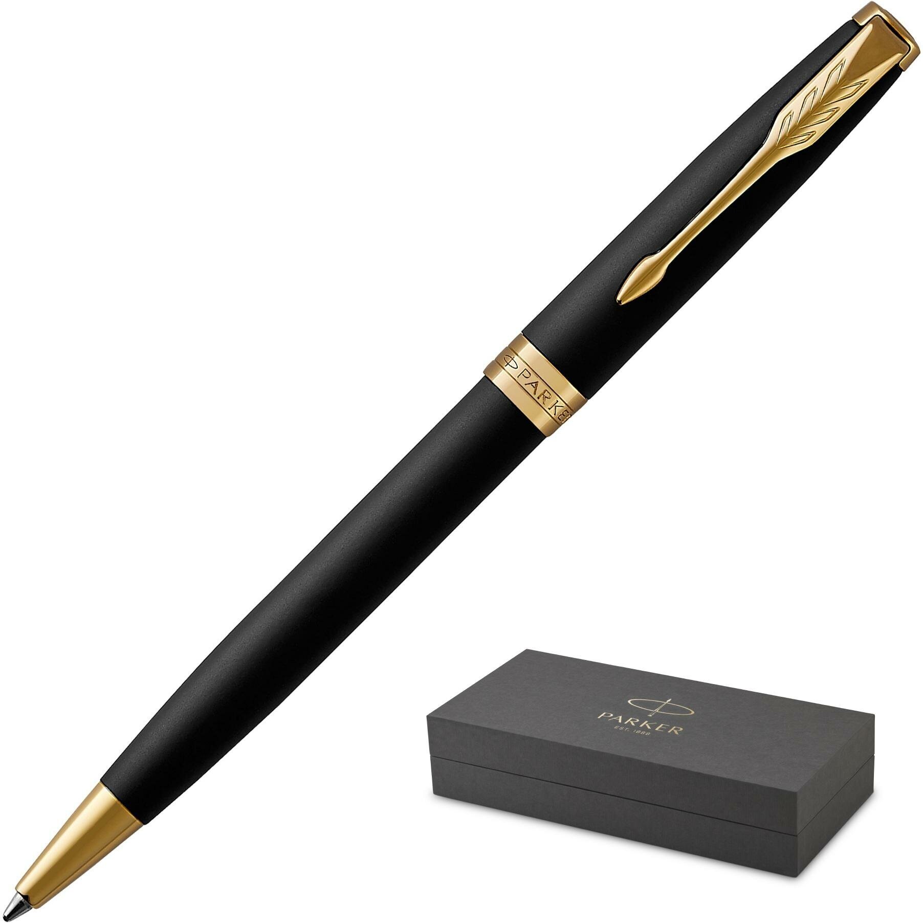 Ручка шариковая PARKER SONNET MATT BLACK GT черный 1,0 мм 1931519