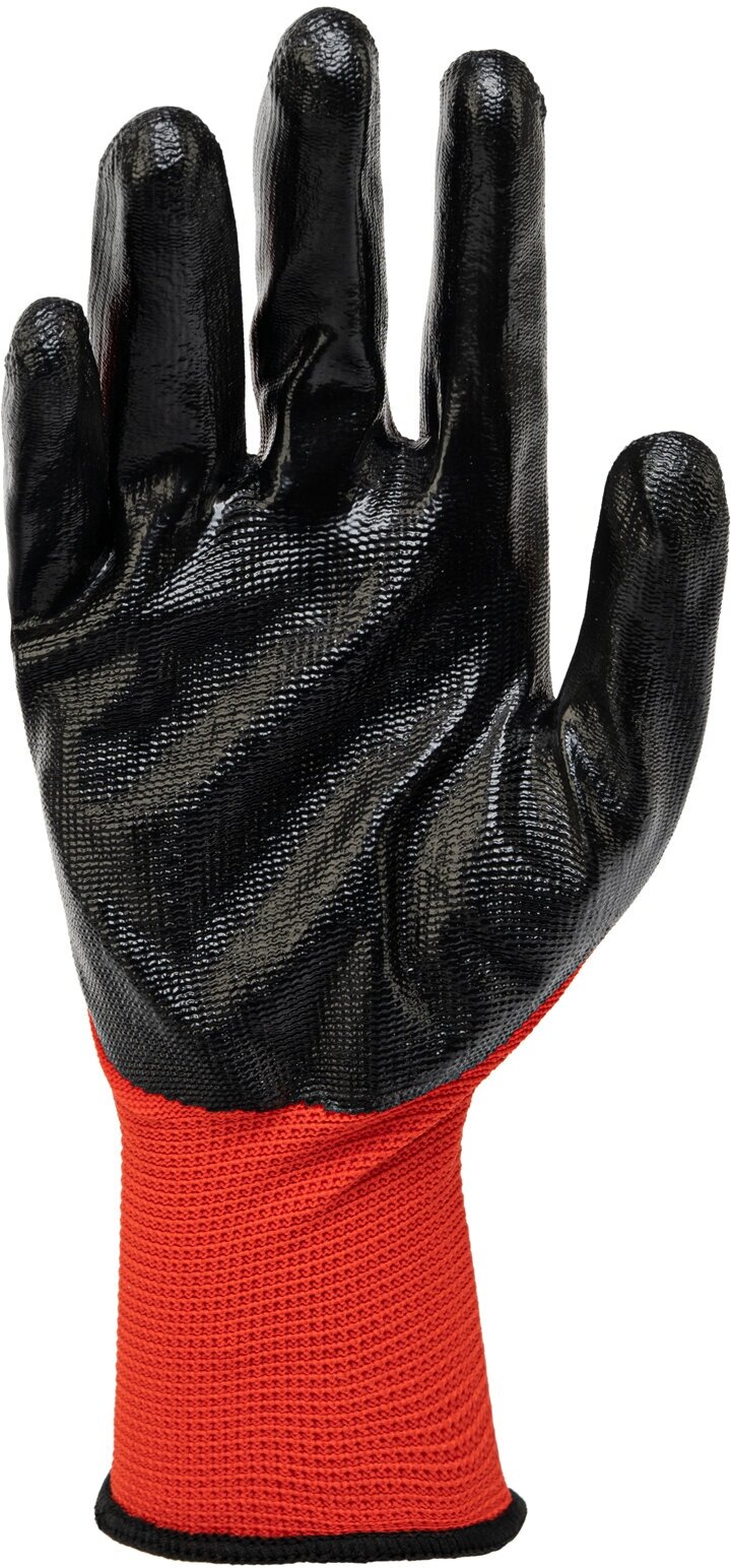 Перчатки полиэфирные с чёрным нитрильным покрытием, размер 9, 13 класс вязки// Stels - фотография № 3