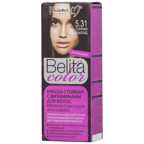 фото Белита-м belita color стойкая краска для волос, 5.31 горячий шоколад
