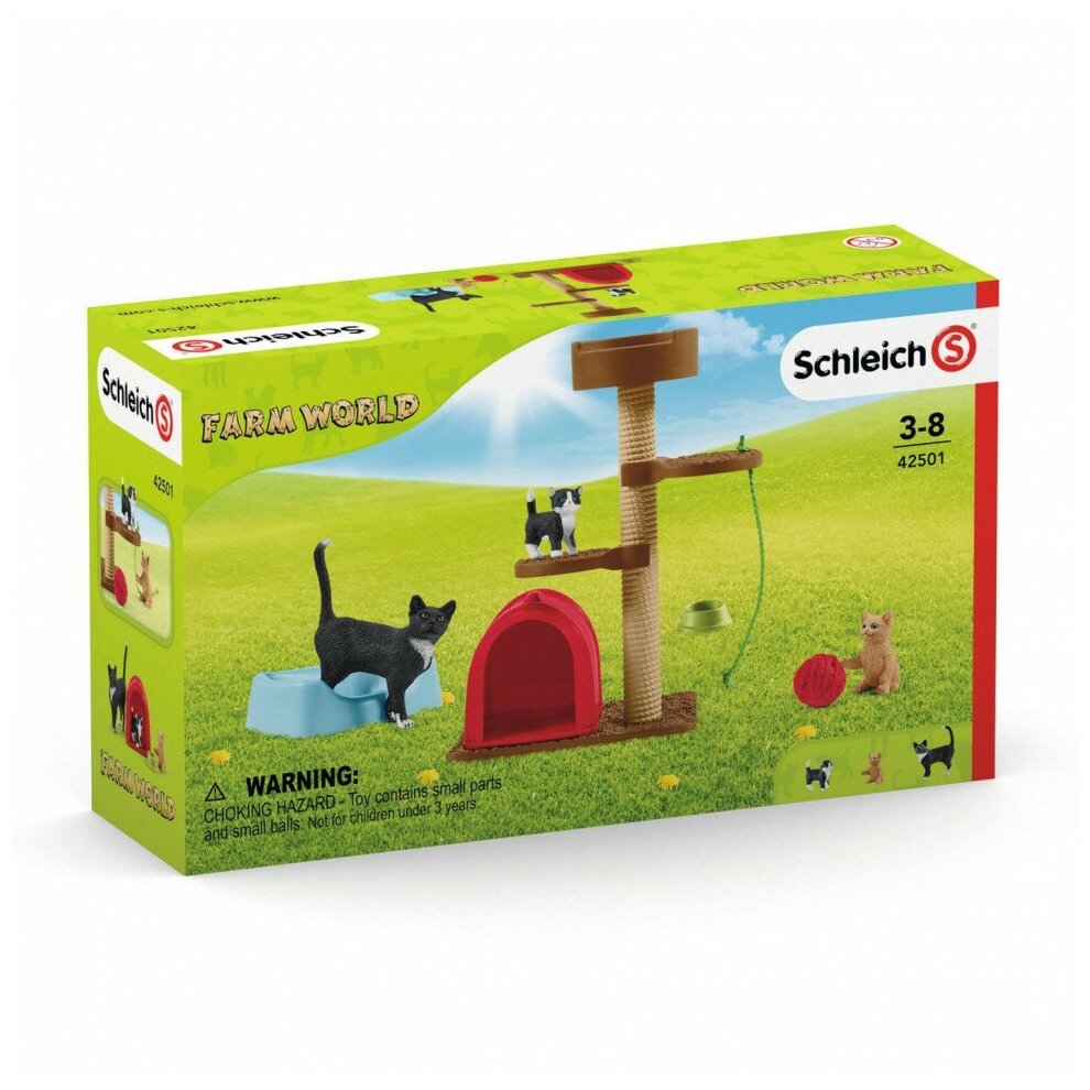 Набор Schleich Игровой комплекс с кошкой и котятами, 42501