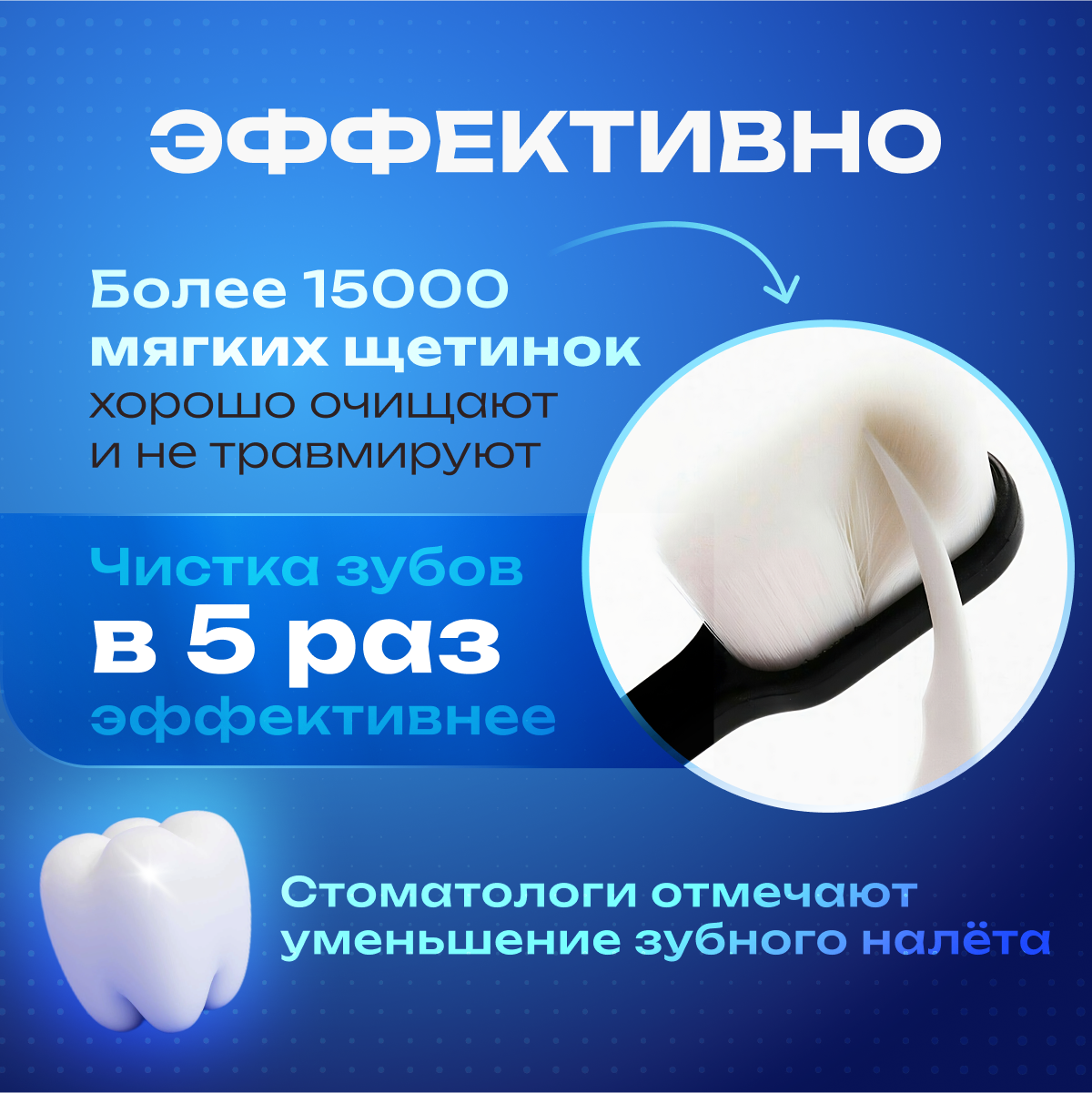 Мягкая зубная щётка с ультратонкой прямой щетиной для чувствительных зубов и дёсен черная