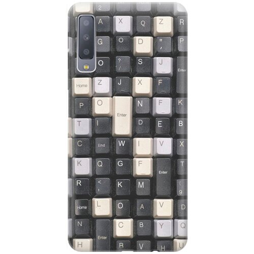 фото Re:pa накладка transparent для samsung galaxy a7 (2018) с принтом "черно-белые клавиши"