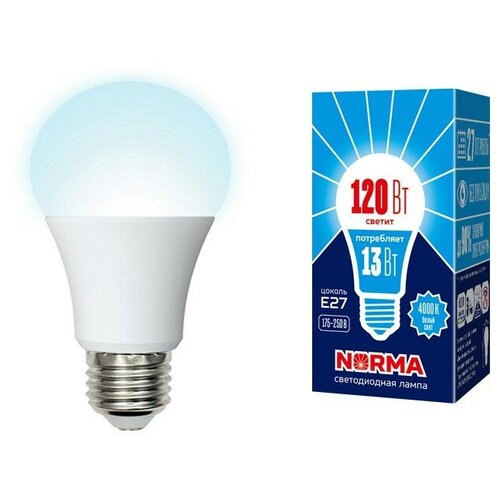 фото Лампы светодиодные прочие volpe led-a60-13w/nw/e27/fr/nr картон