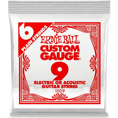 ernie ball 1022 022 одна струна для акустической гитары или электрогитары ERNIE BALL 1009 (.009) одна струна для акустической гитары или электрогитары