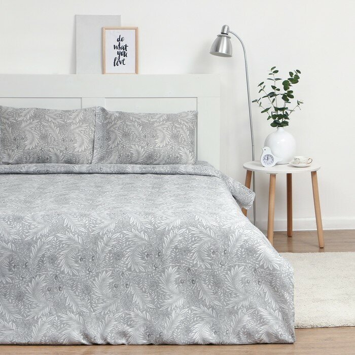 фото Постельное белье 2 сп Экономь и Я "Морозный узор" 173x215см, 175x214см, 50x70см-2 шт, 60 г/м2, микрофибра