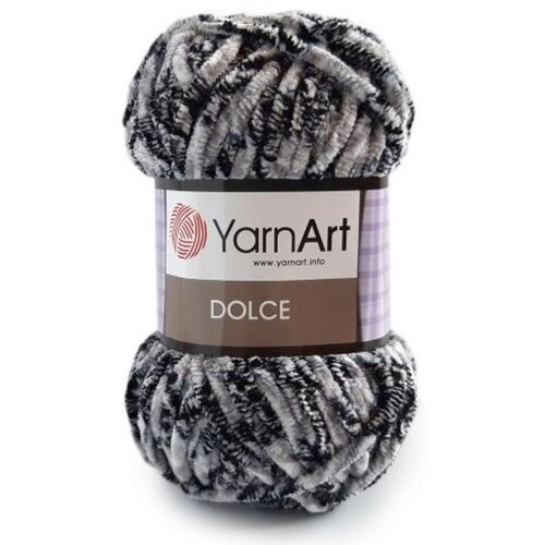 фото Пряжа yarnart dolce черно-белый (801), 100%микрополиэстер, 120м, 100г, 1шт