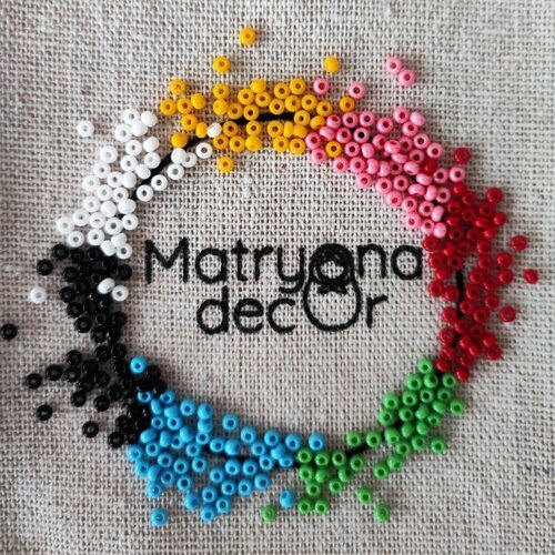 фото Подарочный набор чешского бисера 10/0 мatryona decor для плетения, 7 ярких цветов по 15г мatryona dеcor
