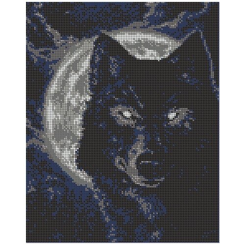Алмазная мозаика. Волк в лунном свете 35х43,7см набор д творч алмазная мозаика котята в лунном свете 17 21см