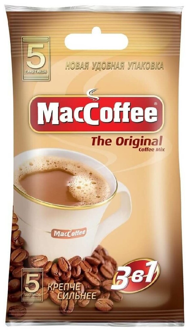 Растворимый кофе MacCoffee The Original 3 в 1, в пакетиках —  по .