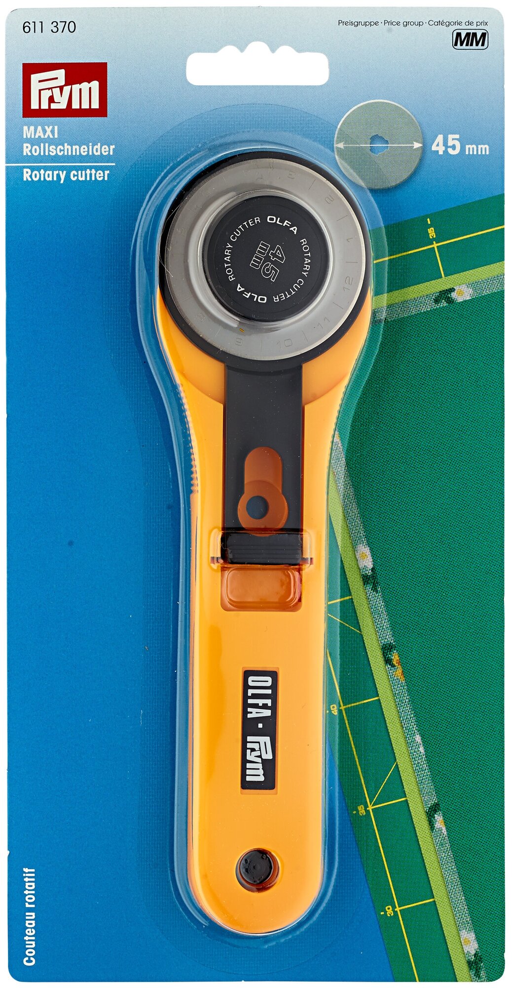 Раскройный нож PRYM "Макси", диаметр 45 мм, в блистере (611370)