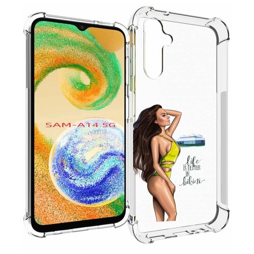 Чехол MyPads Девушка-в-купальнике для Samsung Galaxy A14 4G/ 5G задняя-панель-накладка-бампер