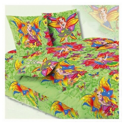 фото Детское постельное белье бязь маленькая фея (зеленый) ясли (в детскую кроватку) ivselena