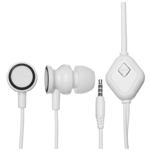 Наушники red line stereo headset sp10, вакуумные, микрофон, 113 дБ, 16 Ом, 1.2 м, белые