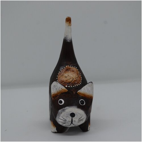 Статуэтка Кот толстый хвост вверх, 12см, Индонезия