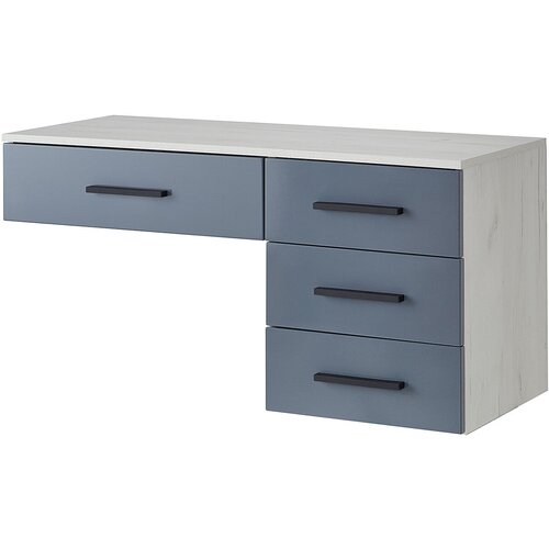 Туалетный стол SCANDICA Норд, 100х51х41,5 см, цвет графит глянец, дуб белый craft