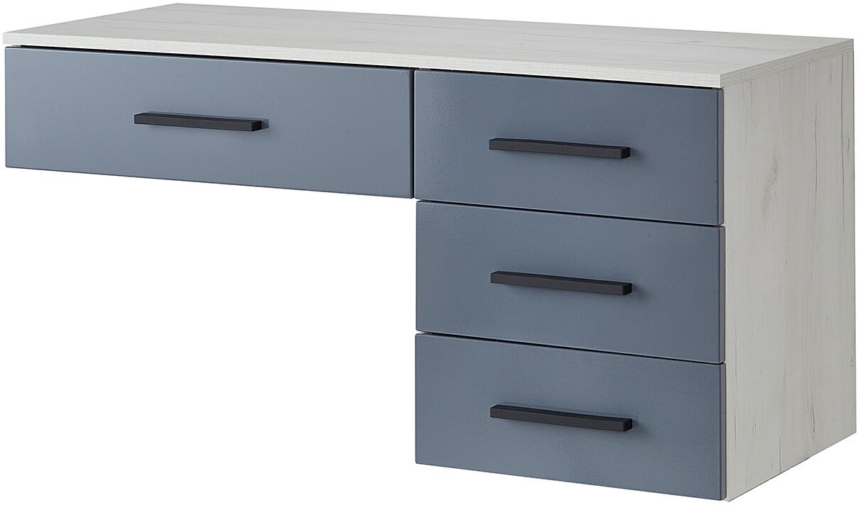 фото Туалетный стол SCANDICA Норд, 100х51х41,5 см, цвет графит глянец, дуб белый craft