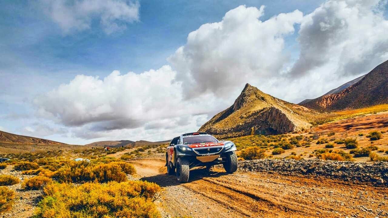 Картина на холсте 110x60 LinxOne "2008 rally Peugeot sport" интерьерная для дома / на стену / на кухню / с подрамником