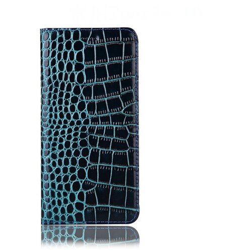 фото Чехол-книжка mypads premium для samsung galaxy a30s / samsung galaxy a50s из качественной импортной натуральной кожи теленка с фактурной прошивкой рельефа кожи крокодила экзотический синий