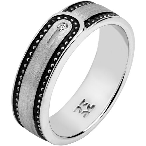 фото Эстет кольцо с кристаллом swarovski и эмалью из серебра 01о150405э, размер 17