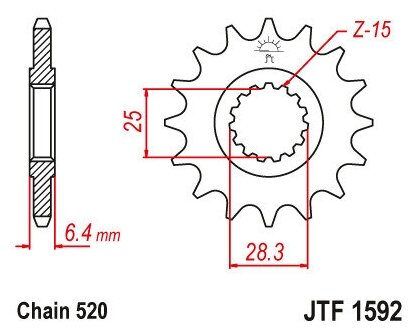 Звезда JT ведущая JTF1592.15 15 зубьев