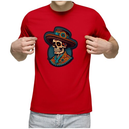 Мужская футболка «El Día de Muertos №2» (3XL, белый)