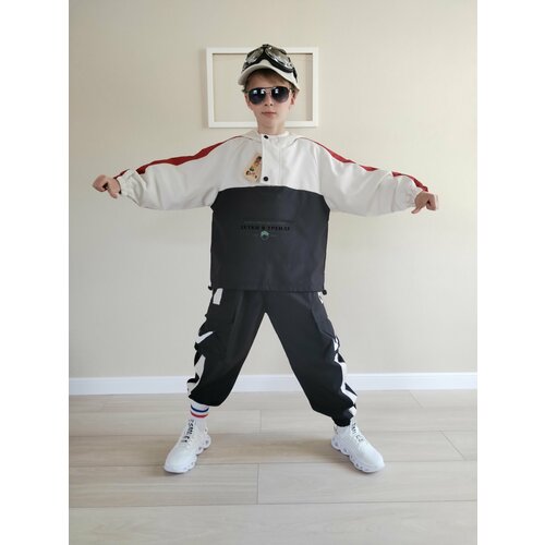 Спортивный костюм, белый верх, рост 130 см