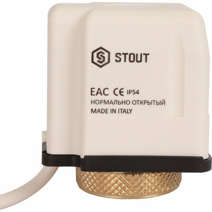 Термоэлектрический привод STOUT нормально-открытый 230В M30x1.5