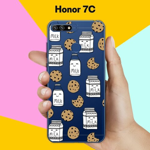 Силиконовый чехол Молоко и печеньки на Honor 7C силиконовый чехол печеньки и молоко на honor 20s