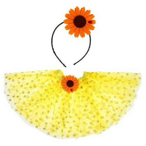 фото Карнавальный набор "цветок" 2 предмета: ободок, юбка двухслойная 4341445 сима-ленд