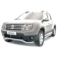 Autofamily Защита переднего d57 бампера "волна" Arbori нерж. сталь для RENAULT Duster 2010-2015 / Рено Дастер