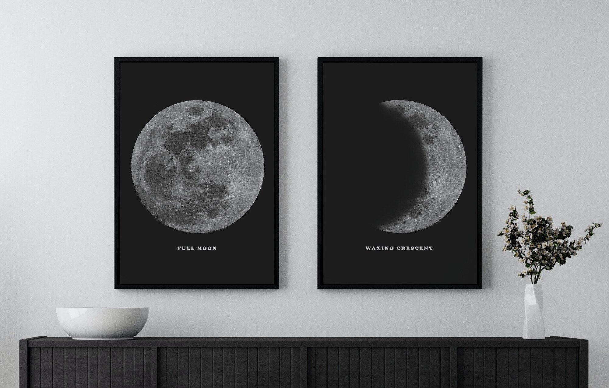 Набор плакатов "Moon" / Формат А4 / 2 шт. (21х30 см) / Набор интерьерных постеров