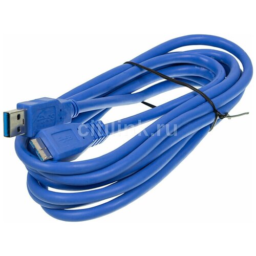 Кабель Ningbo micro USB 3.0 B (m) USB A(m) 3м синий блистер