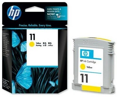 Картридж HP C4838A № 11 yellow для HP Business inkjet 1000, 1100, 1200, 2000, 2200, 2230, 2250, 2280, 2280tn, 2300, 2600, 2600dn, 2800, Color Inkjet CP1700, CP1700d, DesignJet 100, 110, 120, Officejet 9110, 9120, 9130, pro K850 (28 мл.)